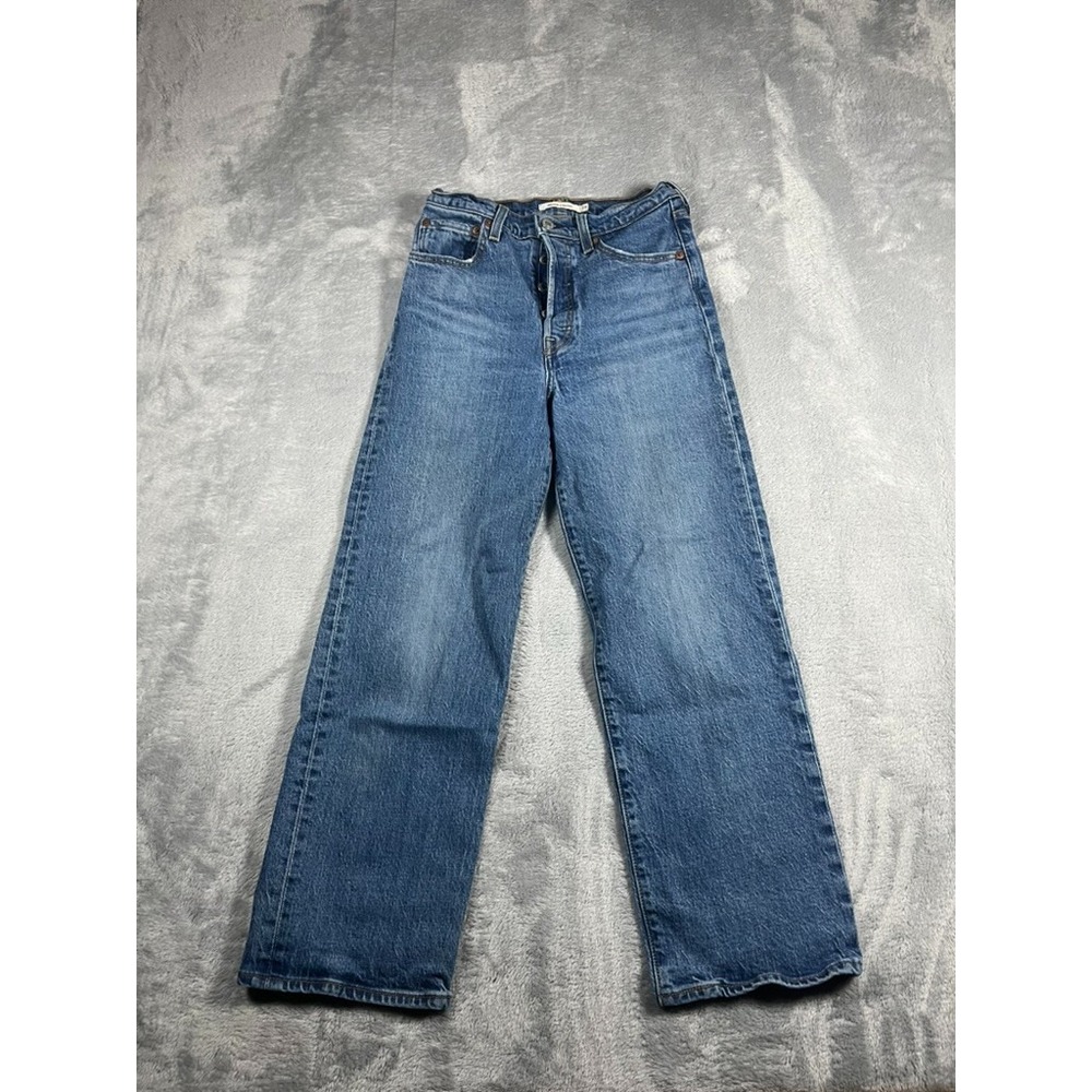Levi's Ribcage Straight Blue Jeans Button Fly High Waist Women's size 26